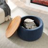 Round Storage Ottoman, Navy