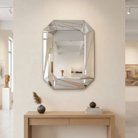 Large Modern Hexagonal Beveled Wall Mirror