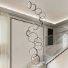 Modern 14-Ring High-Ceiling LED Chandelier with Remote