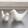 Set of 2 Small Bird Figurines, White