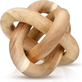 Hand-Carved 3-Link Acacia Wood Knot