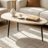 Stylish Irregular-Shaped Coffee Table with Heavy-Duty Metal Base