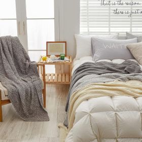 Heavy Knitted 100% Cotton Throw, Coffee, 51 x 63"