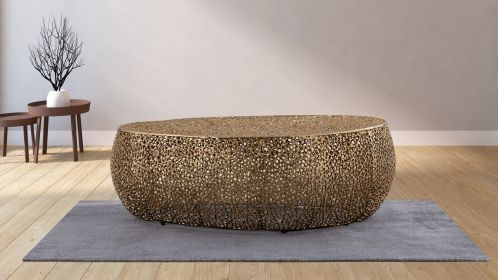 Modern Oval Coffee Table, Gold