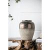 Modern Terracotta Vase, Sienna Brown with Metallic Sheen, 16"H