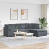 Modular L-Shaped Velvet Sofa, Dark Gray