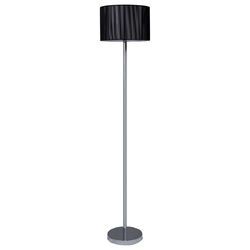 Modern Stainless Steel Floor Lamp w/ 4 LED Bulbs & Black Shade
