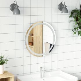 Modern Round LED Bathroom Mirror, 19.7"