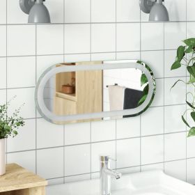 Modern Oval LED Bathroom Mirror, 23.6x9.8"