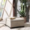 Soft-Close Storage Ottoman with Solid Wood Legs
