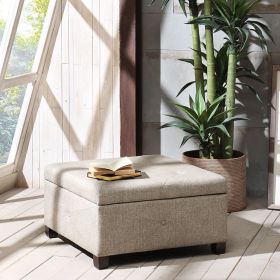 Soft-Close Storage Ottoman with Solid Wood Legs