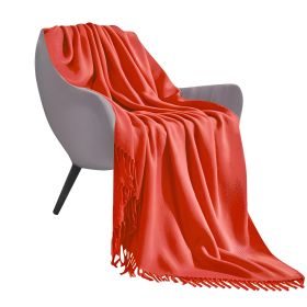 Cozy Knitted Throw, Orange