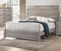 Contemporary Wooden Queen-Size Bed, Grey