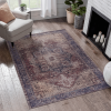 Washable Low-Pile Area Rug, 5x8 ft., Burgundy