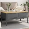 Solid Pine Coffee Table, Grey with Natural Top