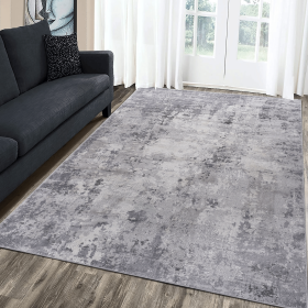 MARFI Collection Abstract Area Rug, 8X10 ft., Light Grey