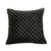 Luxury Dark Green Checkered Throw Pillow, 11.8x11.8"