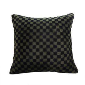 Luxury Dark Green Checkered Throw Pillow, 11.8x11.8"