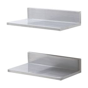Modern Stainless Steel Floating Wall Shelf, 44-lb Load Capacity, 8.6" x 16"