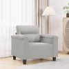 Modern Microfiber Accent Chair, Light Gray