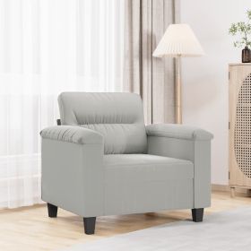 Modern Microfiber Accent Chair, Light Gray