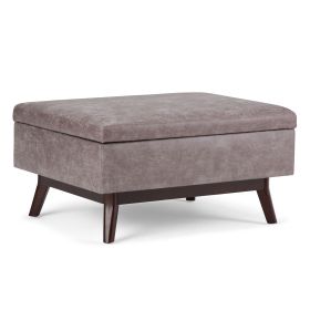 Owen Storage Ottoman, Distressed Grey Taupe