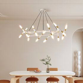 Modern Branch-Design Chandelier with Frosted Tubes