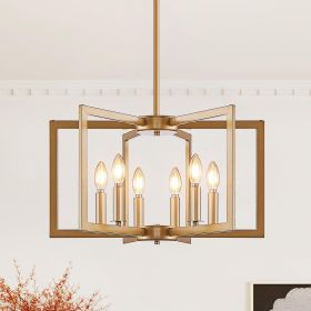 Modern Geometric 6-Light Chandelier, gold, 22" (Bulbs Not Included)