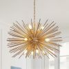 Mid-Century Modern 12-Light Starburst Chandelier, Gold, 29" (Bulbs Not Included)