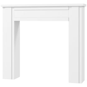Modern Freestanding Mantel Surround for Electric Fireplaces, 44.7" W x 40" H, White