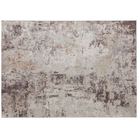 Modern Abstract Non-Slip Machine-Washable Area Rug, 8 x 10 ft., Brown & Beige