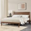 Premium Contemporary Queen-Size Wood Bed, Brown