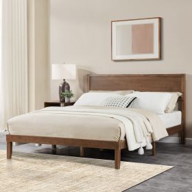 Premium Contemporary Queen-Size Wood Bed, Brown