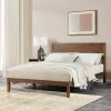 Premium Contemporary Full-Size Wood Bed, Brown
