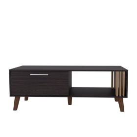 Barrville Contemporary Coffee Table, Black with Light Oak Accents
