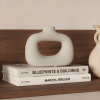 Ulis Ceramic Squared "Donut" Vase, Off-White