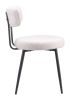 Blanca Modern Ivory Dining Chair with Black Steel Frame