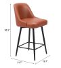 Keppel Glam Art Deco Swivel Counter Stool - Brown