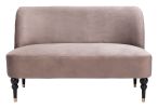 Bintulu Modern Velvet Loveseat with Wooden Legs