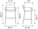 Bremor Modern Vinyl Barstool with Steel Frame