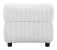 Rahat White Modern Channeled Polyester Accent Chair