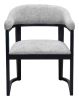 Anasa Modern Gray Dining Chair – Polyester Fabric & Rubberwood