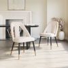 Artus Modern Glam Teddy Fabric Dining Chair with Steel Frame