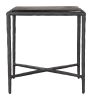 Cloe Black Modern Cast Glass Side Table