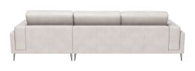 Bliss Modern Genuine Leather Sectional with Steel Legs