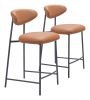 Rorun Brown Modern Vinyl Counter Stool with Steel Frame