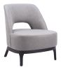 Mistley Modern Gray Vinyl Accent Chair with Wood Base
