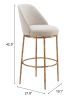 Nordhavn Modern Beige Swivel Barstool with Forged-Look Steel Frame