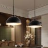 Industrial Modern Double Pendant Light, Matte Black, 41"