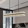 Luxury Rectangular Crystal Chandelier with Black Frame & K9 Crystals
